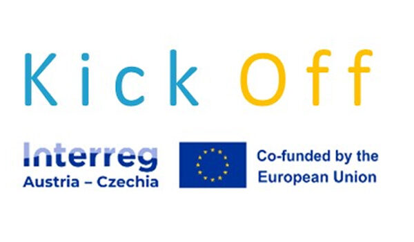 Grafik „Kick Off“ mit Programmlogo INTERREG AT-CZ der Förderperiode 2021-2027 Fotocredit: ©RMOÖ und Land NÖ